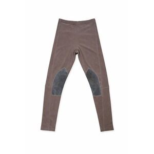 Bisou Bisou Riding Pants Womens Large Brown Leather Knee Patch Stretch USA Rider